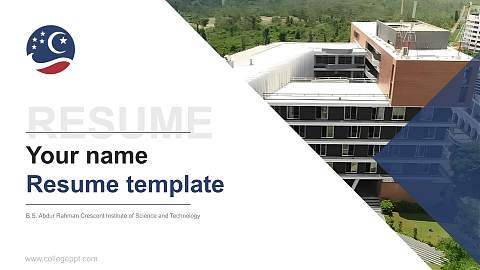 B.S. Abdur Rahman Crescent Institute of Science and Technology Resume PPT Template