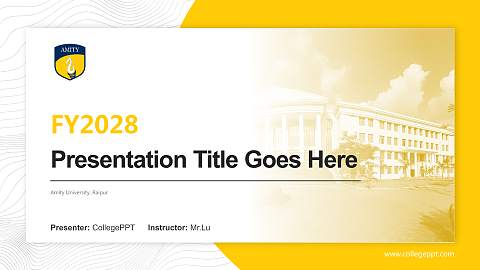 Amity University, Raipur Academic Presentation/Research Findings Report PPT Template