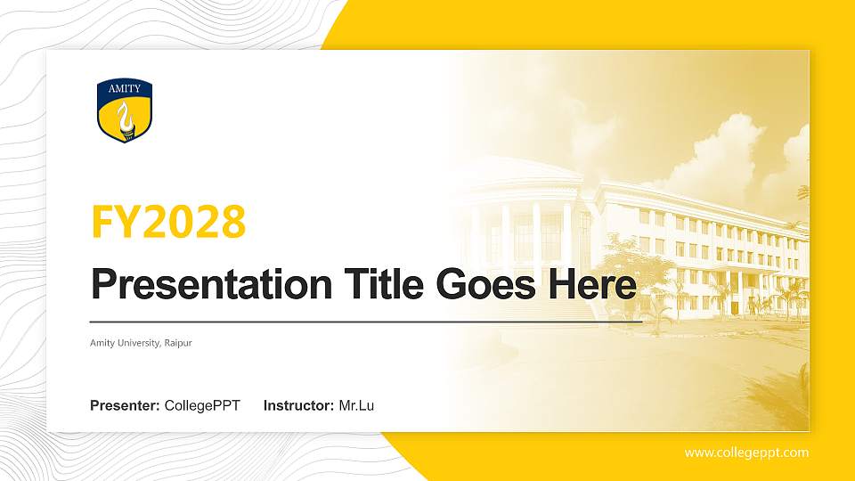 Amity University, Raipur Academic Presentation/Research Findings Report PPT Template16:9 ratio PPT effect preview image