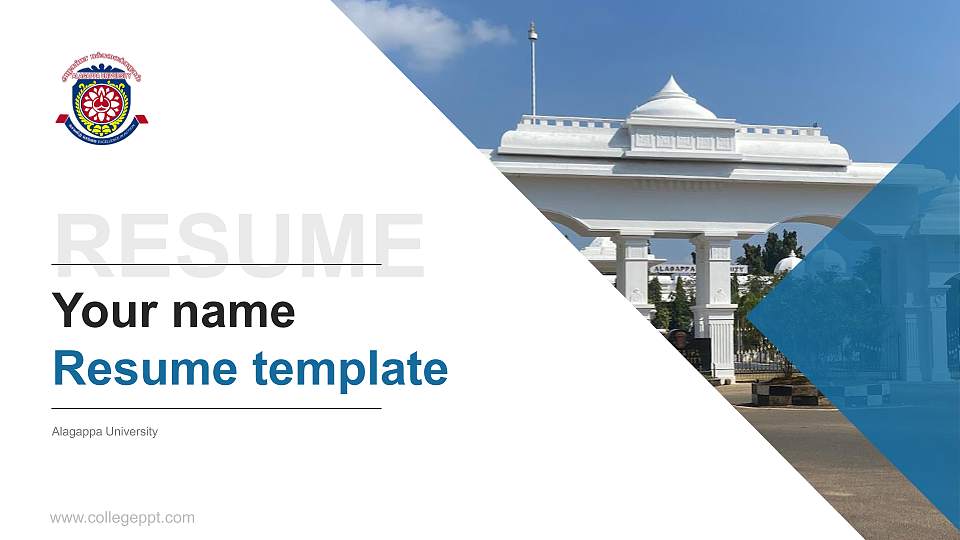 Alagappa University Resume PPT Template16:9 ratio PPT effect preview image