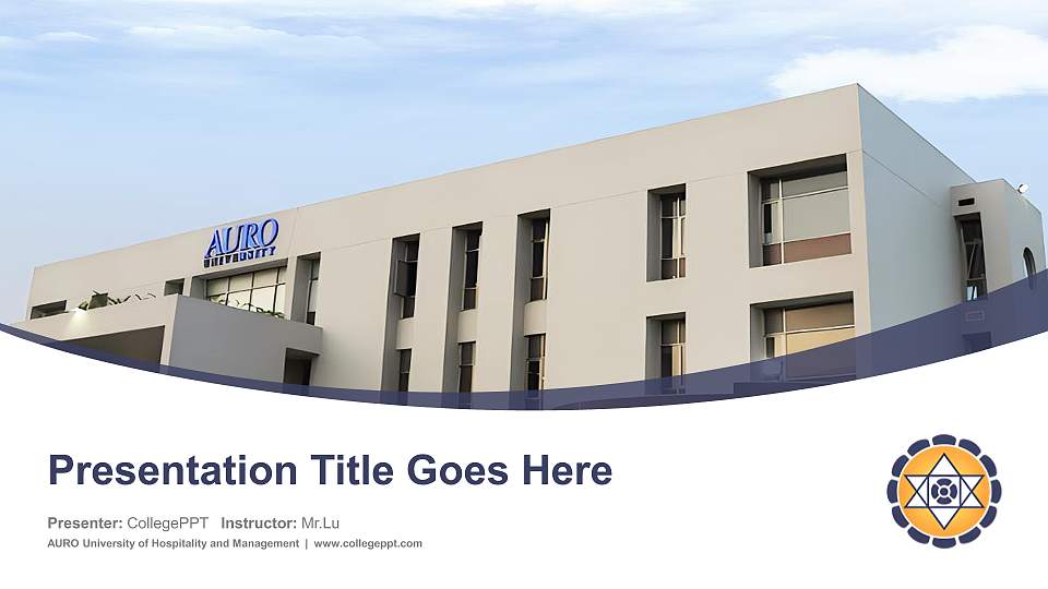 AURO University of Hospitality and Management Course/Courseware Creation PPT Template16:9 ratio PPT effect preview image
