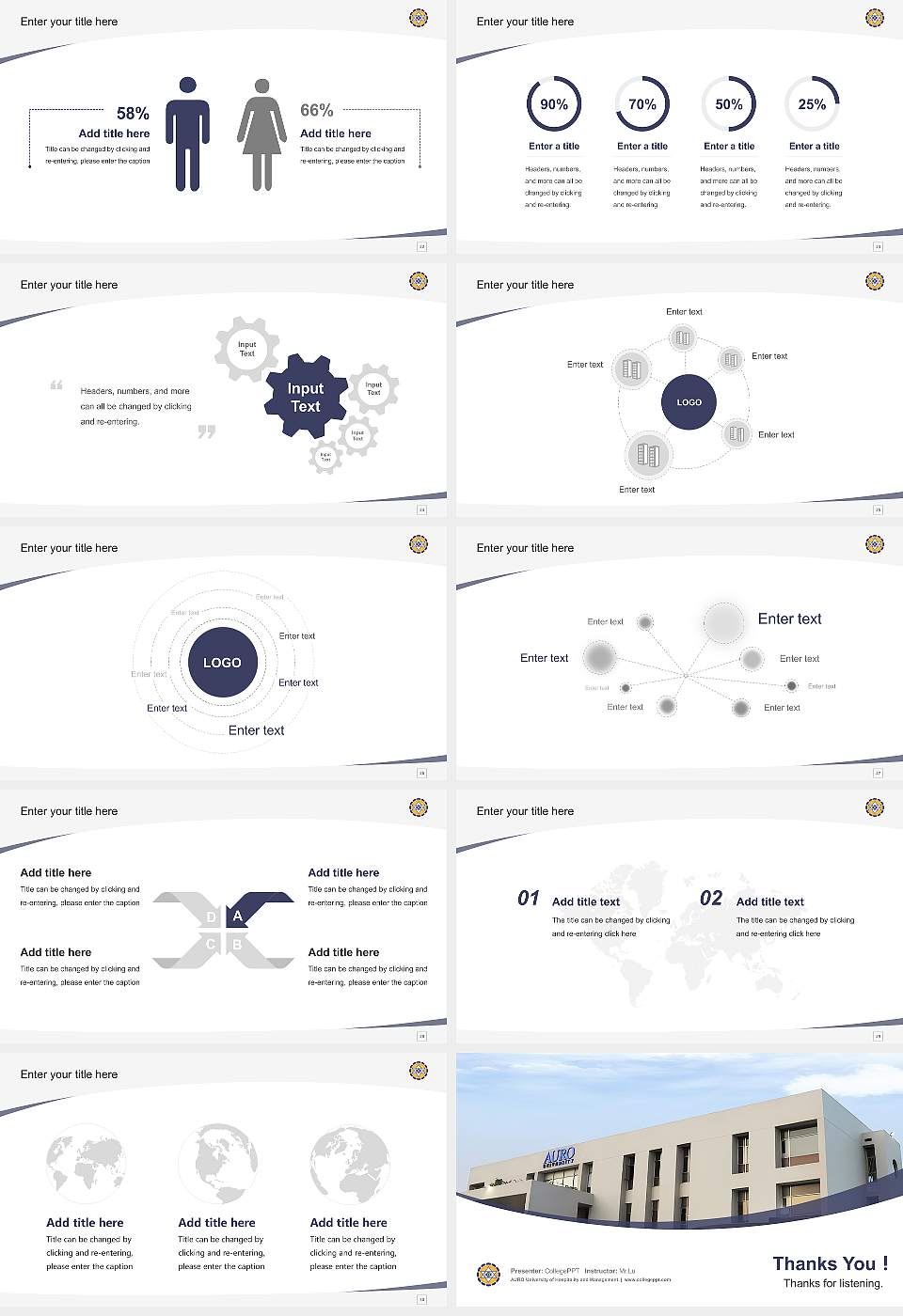 AURO University of Hospitality and Management Course/Courseware Creation PPT Template16:9 ratio PPT effect preview image4