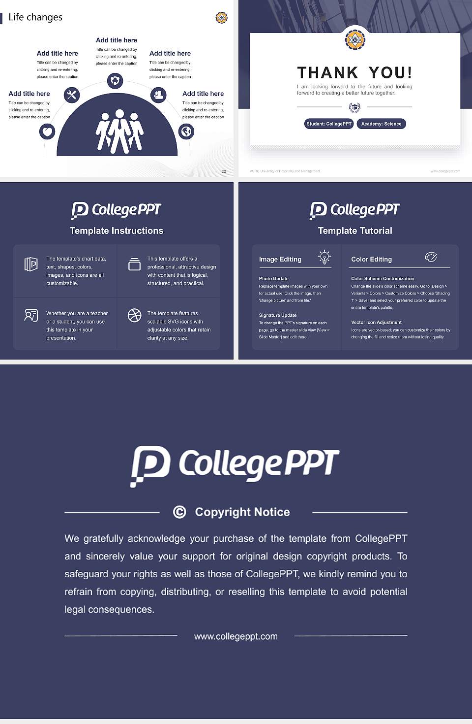 AURO University of Hospitality and Management National Scholarship Defense PPT Template4:3 ratio PPT effect preview image4