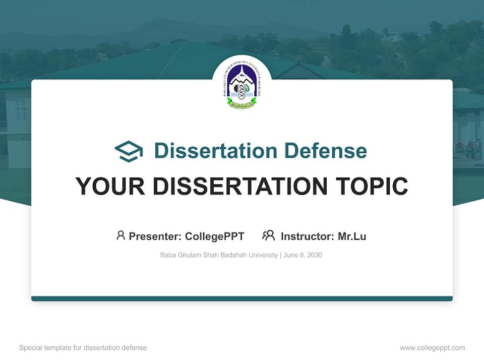 Baba Ghulam Shah Badshah University Graduation Thesis Defense PPT Template4:3 ratio PPT effect preview image7