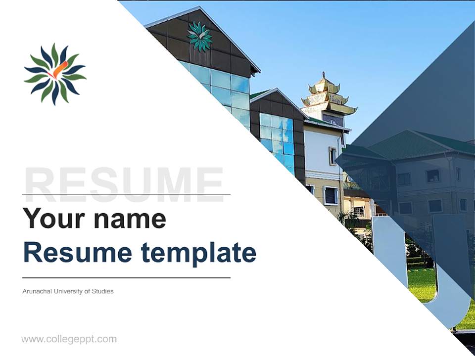 Arunachal University of Studies Resume PPT Template4:3 ratio PPT effect preview image5