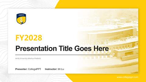 Amity University (Madhya Pradesh) Academic Presentation/Research Findings Report PPT Template