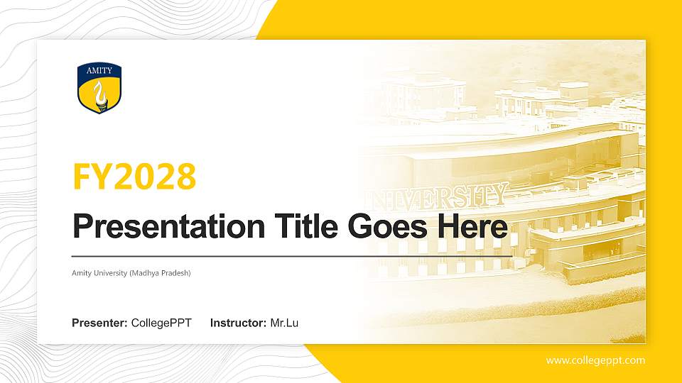 Amity University (Madhya Pradesh) Academic Presentation/Research Findings Report PPT Template16:9 ratio PPT effect preview image