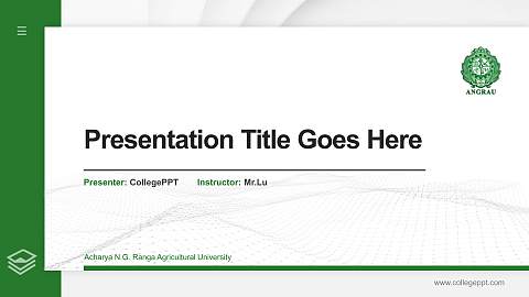 Acharya N.G. Ranga Agricultural University Thesis Proposal/Graduation Defense PPT Template
