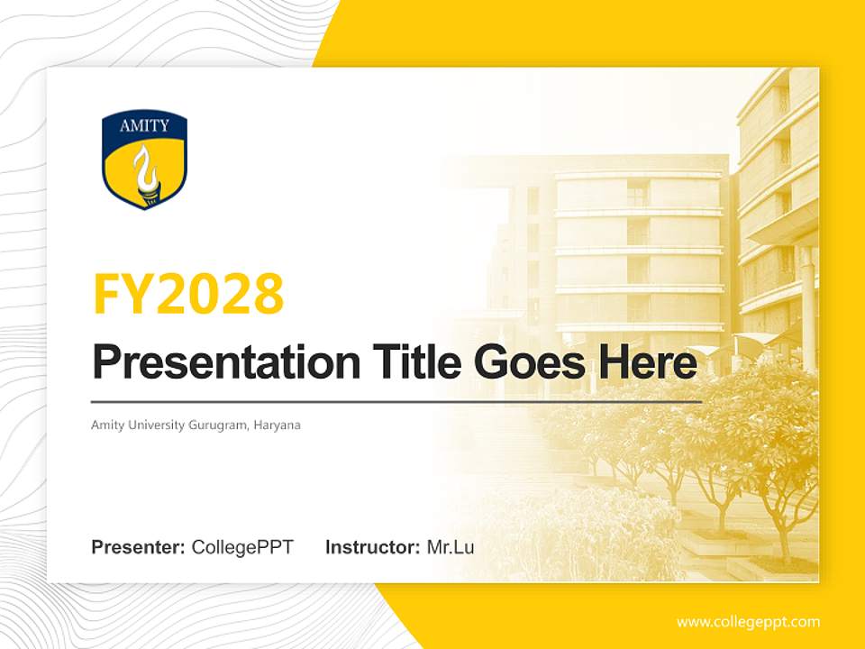 Amity University Gurugram, Haryana Academic Presentation/Research Findings Report PPT Template4:3 ratio PPT effect preview image5