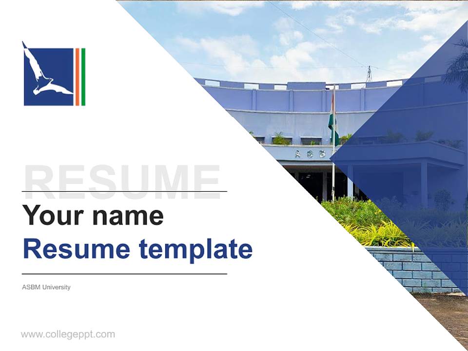 ASBM University Resume PPT Template4:3 ratio PPT effect preview image5