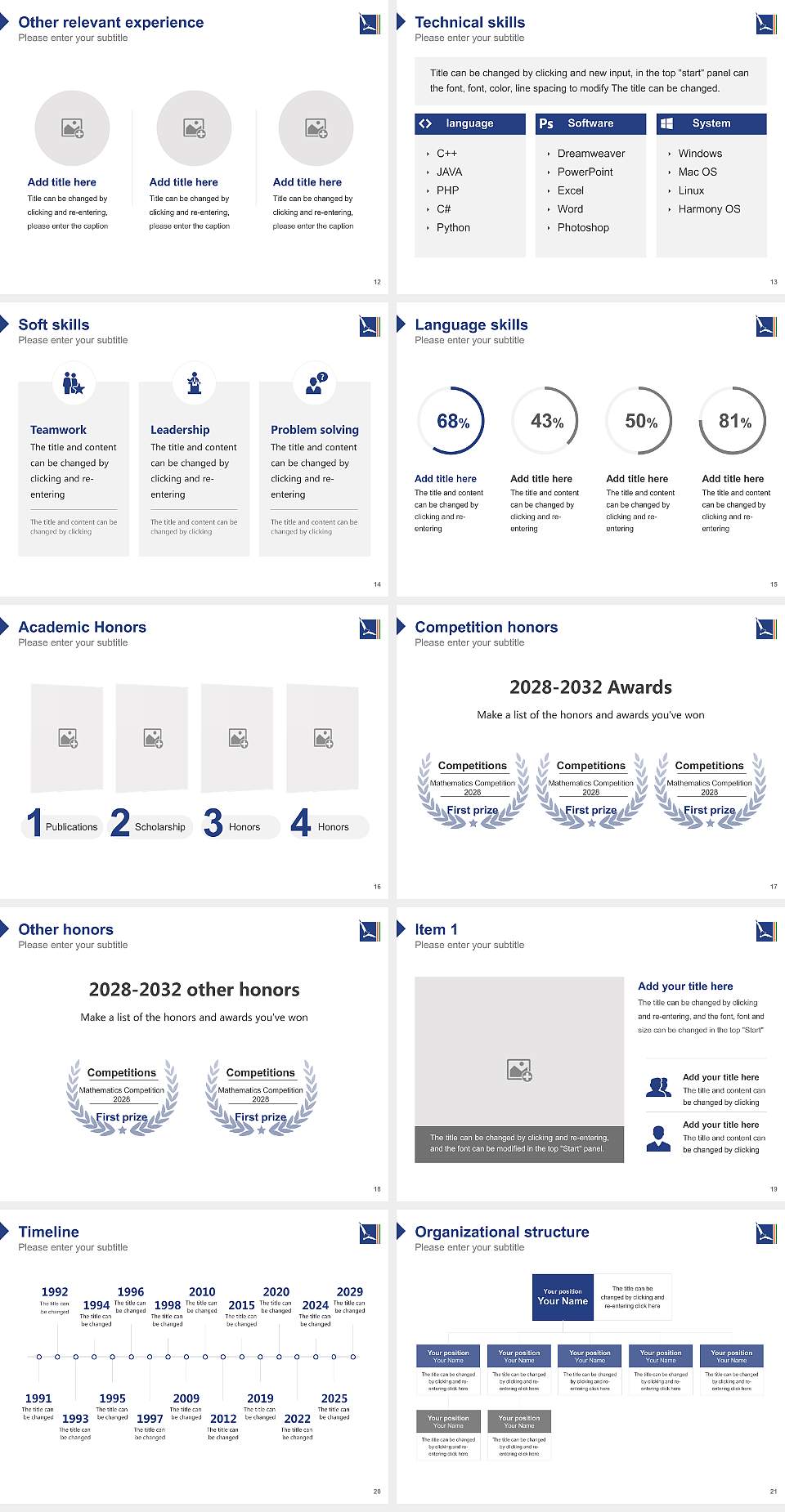 ASBM University Resume PPT Template4:3 ratio PPT effect preview image3