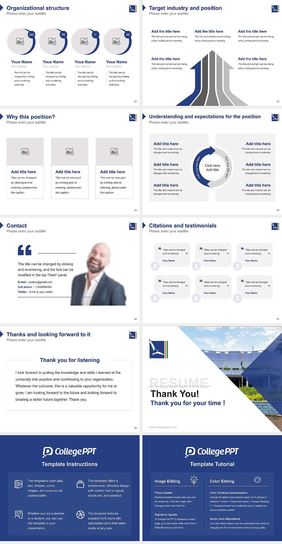 ASBM University Resume PPT Template4:3 ratio PPT effect preview image4