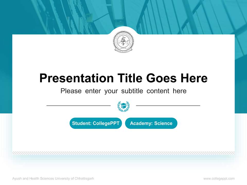 Ayush and Health Sciences University of Chhattisgarh National Scholarship Defense PPT Template4:3 ratio PPT effect preview image4