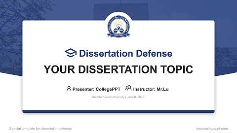 Andhra Kesari University Graduation Thesis Defense PPT Template