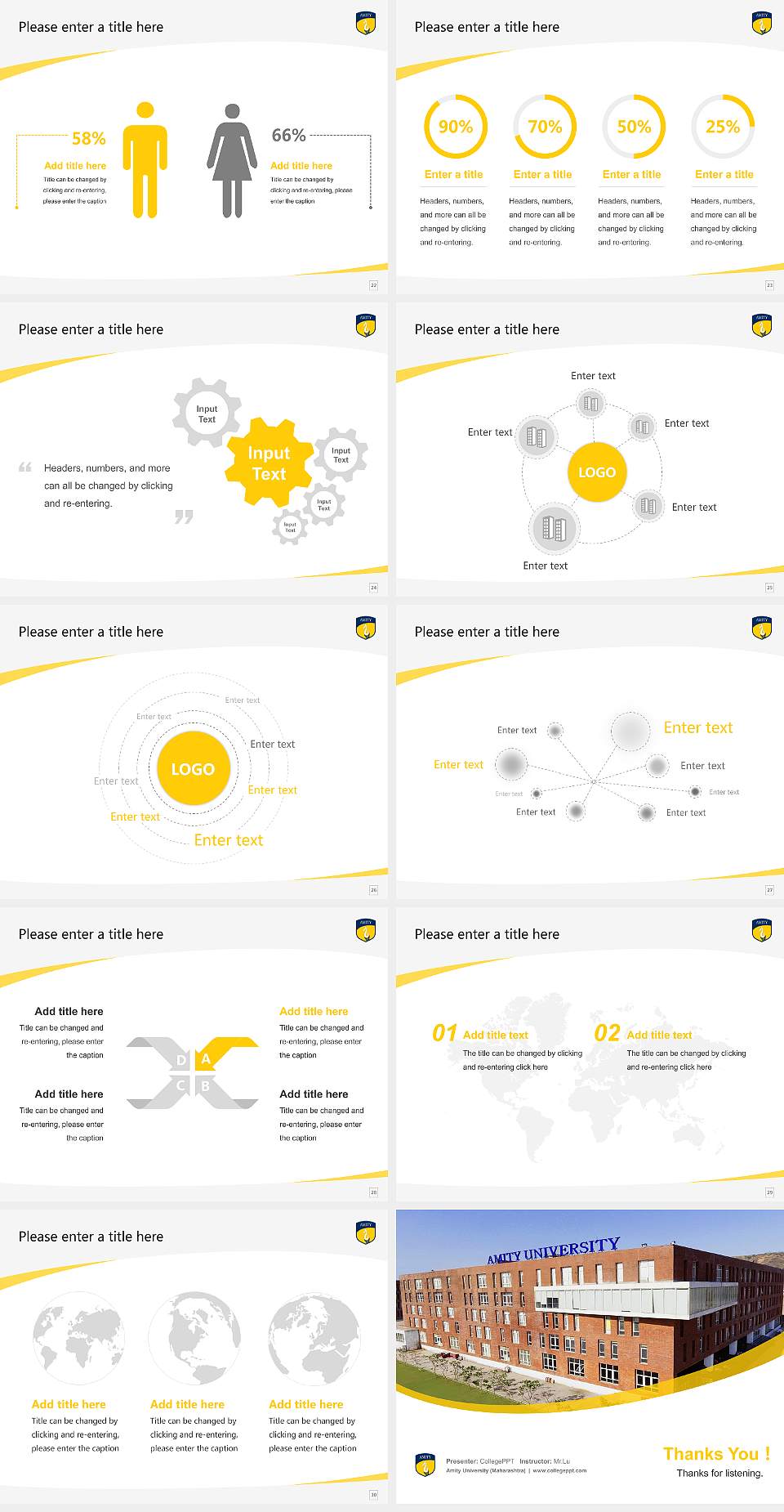 Amity University (Maharashtra) Course/Courseware Creation PPT Template4:3 ratio PPT effect preview image4