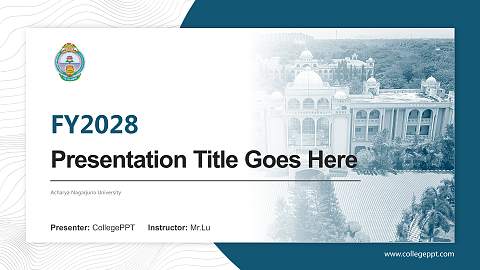 Acharya Nagarjuna University Academic Presentation/Research Findings Report PPT Template