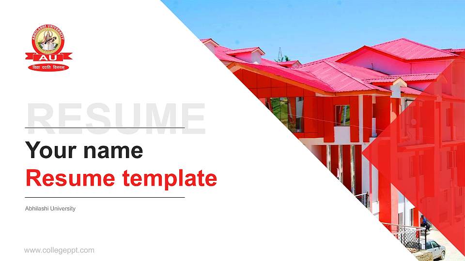 Abhilashi University Resume PPT Template16:9 ratio PPT effect preview image