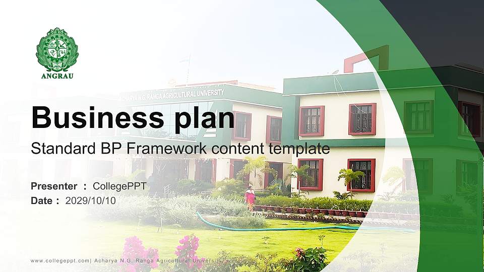 Acharya N.G. Ranga Agricultural University Competition/Entrepreneurship Contest PPT Template16:9 ratio PPT effect preview image