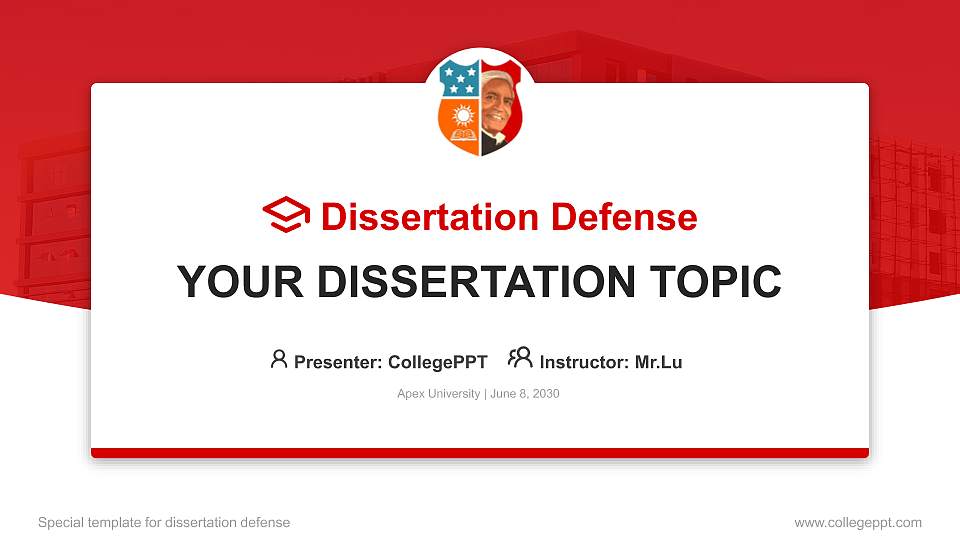 Apex University Graduation Thesis Defense PPT Template16:9 ratio PPT effect preview image