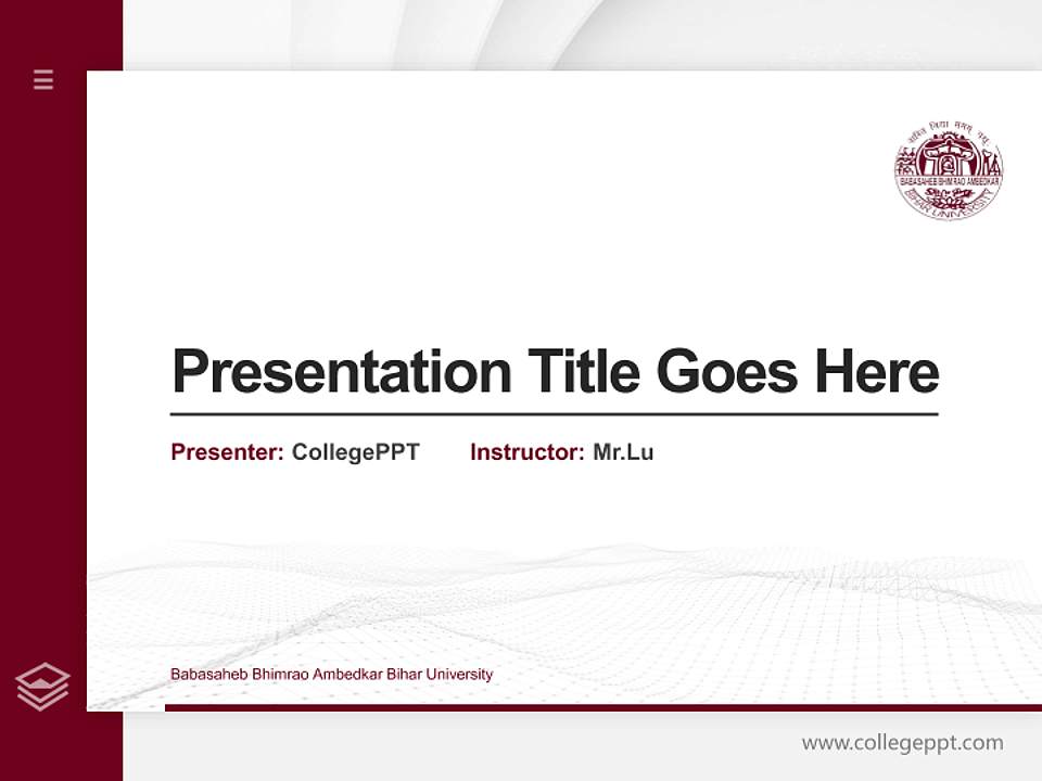 Babasaheb Bhimrao Ambedkar Bihar University Thesis Proposal/Graduation Defense PPT Template4:3 ratio PPT effect preview image5