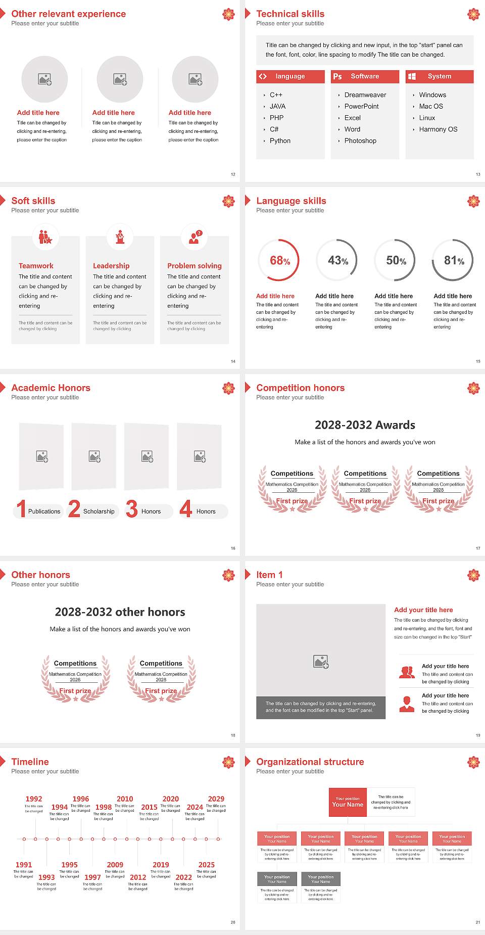 Avantika University Resume PPT Template4:3 ratio PPT effect preview image3