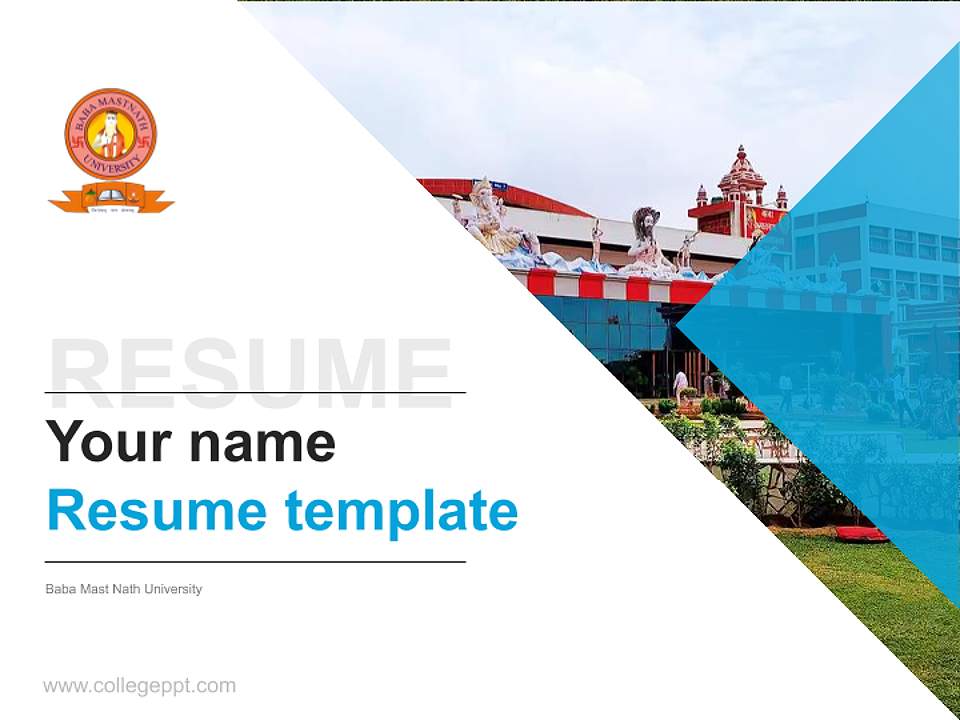 Baba Mast Nath University Resume PPT Template4:3 ratio PPT effect preview image5
