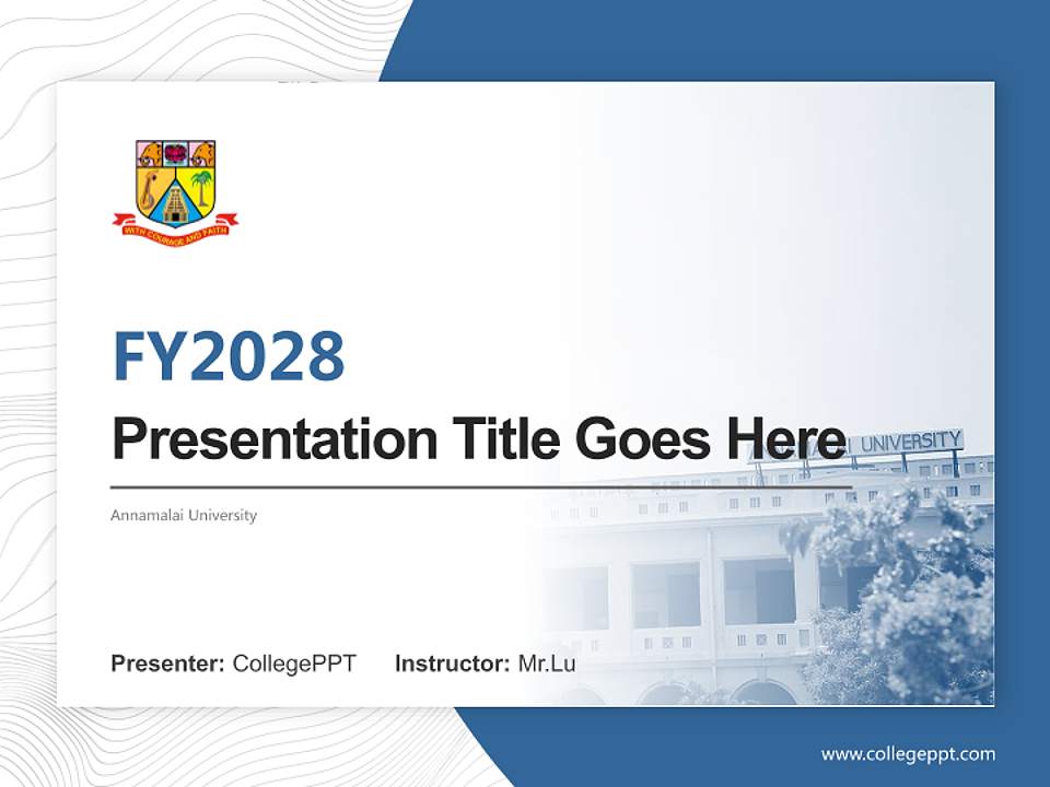 Annamalai University Academic Presentation/Research Findings Report PPT Template4:3 ratio PPT effect preview image5