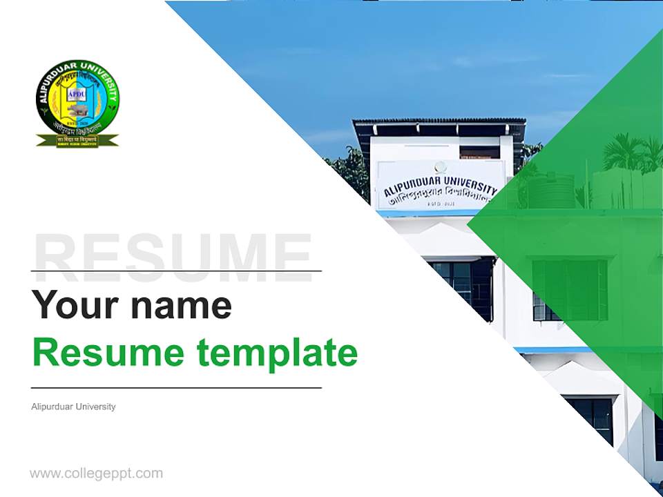 Alipurduar University Resume PPT Template4:3 ratio PPT effect preview image5