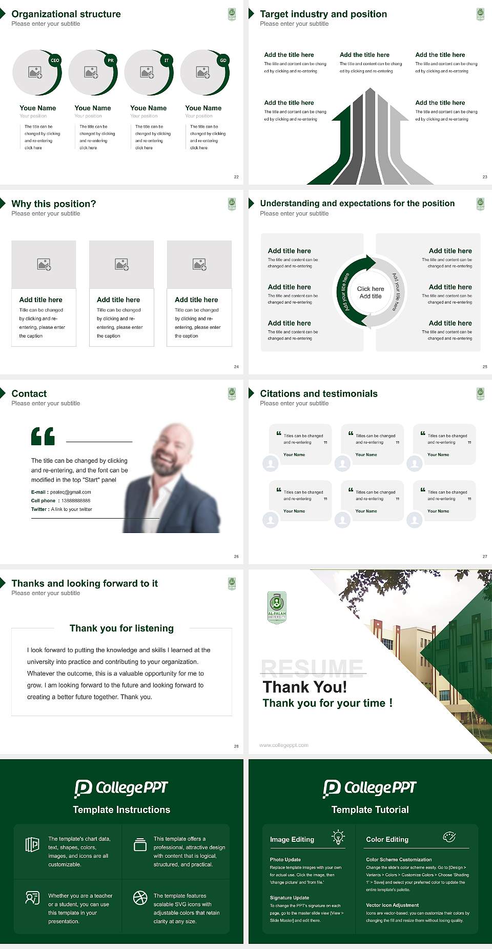 Al-Falah University Resume PPT Template4:3 ratio PPT effect preview image4