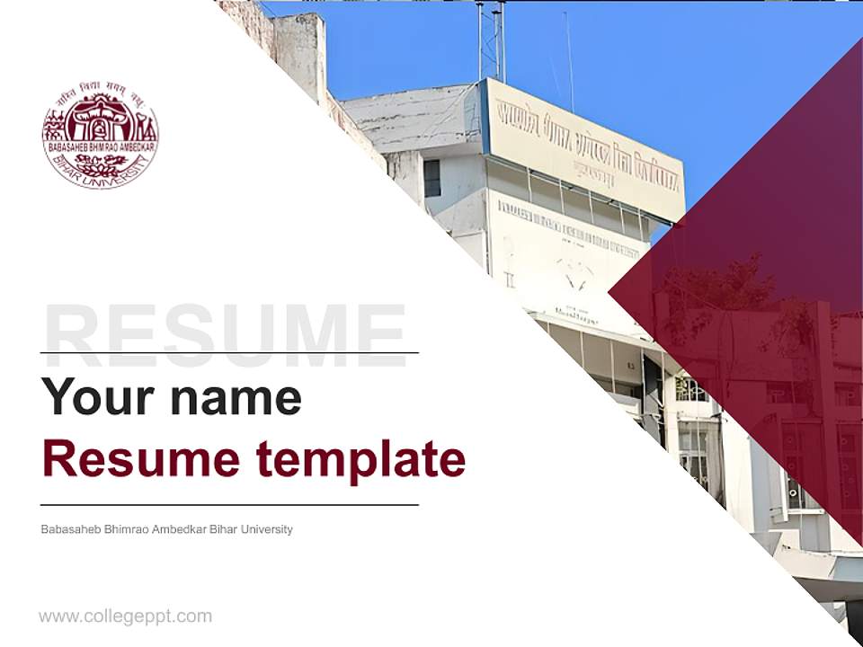 Babasaheb Bhimrao Ambedkar Bihar University Resume PPT Template4:3 ratio PPT effect preview image5