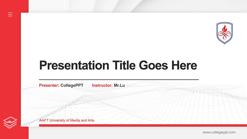 AAFT University of Media and Arts Thesis Proposal/Graduation Defense PPT Template16:9 ratio PPT effect preview image
