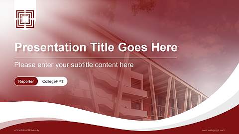 Ahmedabad University Lecture Sharing and Networking Event PPT Template