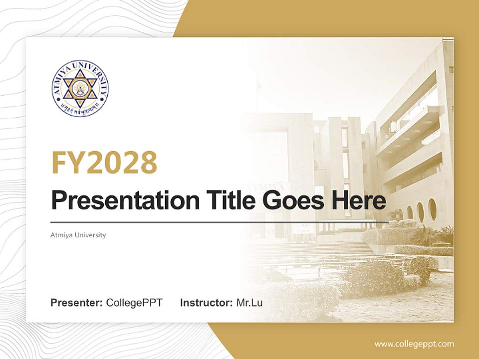 Atmiya University Academic Presentation/Research Findings Report PPT Template4:3 ratio PPT effect preview image5