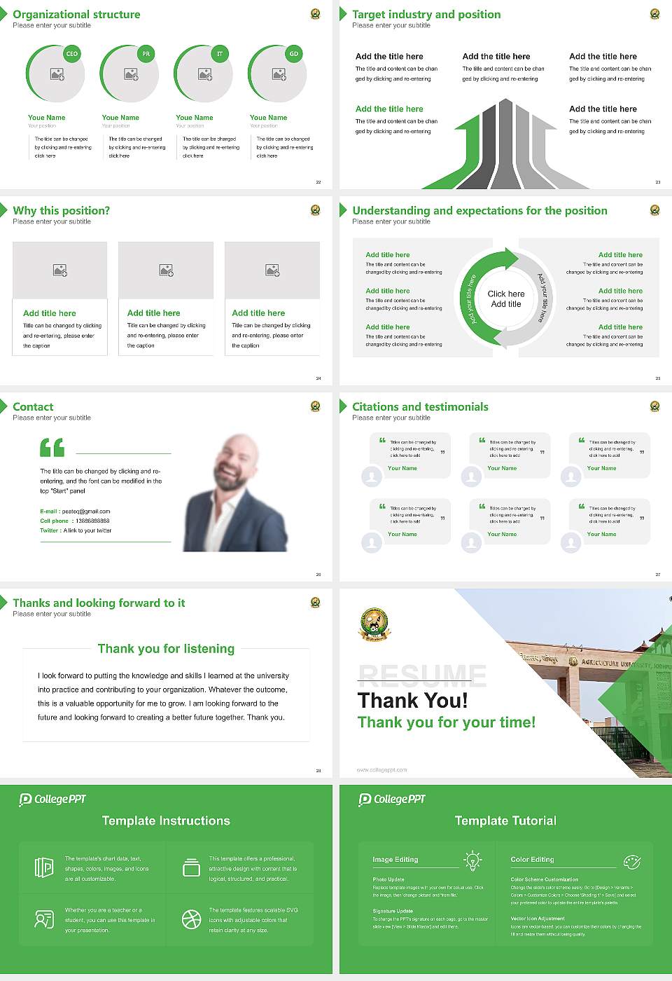 Agriculture University, Jodhpur Resume PPT Template16:9 ratio PPT effect preview image4