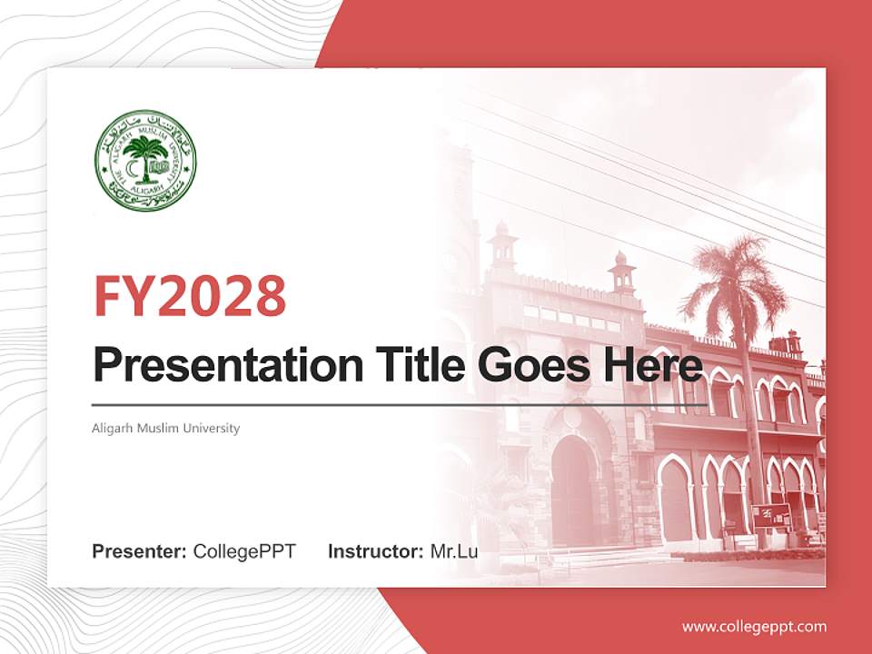 Aligarh Muslim University Academic Presentation/Research Findings Report PPT Template4:3 ratio PPT effect preview image5