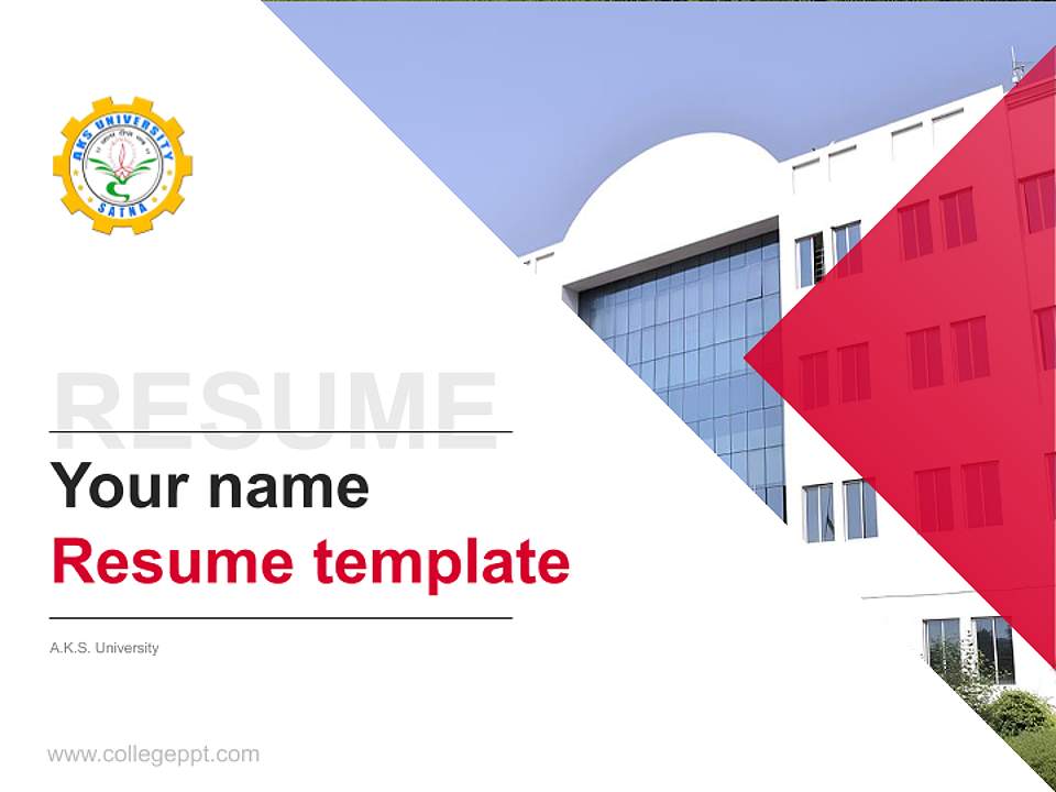 A.K.S. University Resume PPT Template4:3 ratio PPT effect preview image5