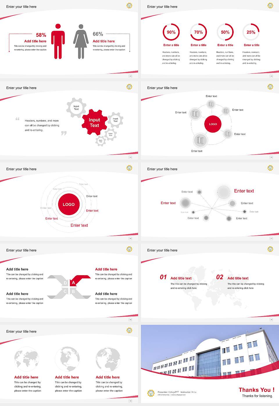 A.K.S. University Course/Courseware Creation PPT Template16:9 ratio PPT effect preview image4