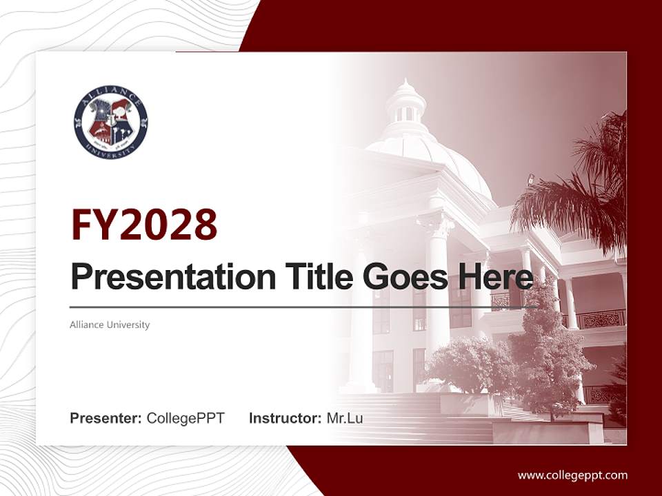 Alliance University Academic Presentation/Research Findings Report PPT Template4:3 ratio PPT effect preview image5