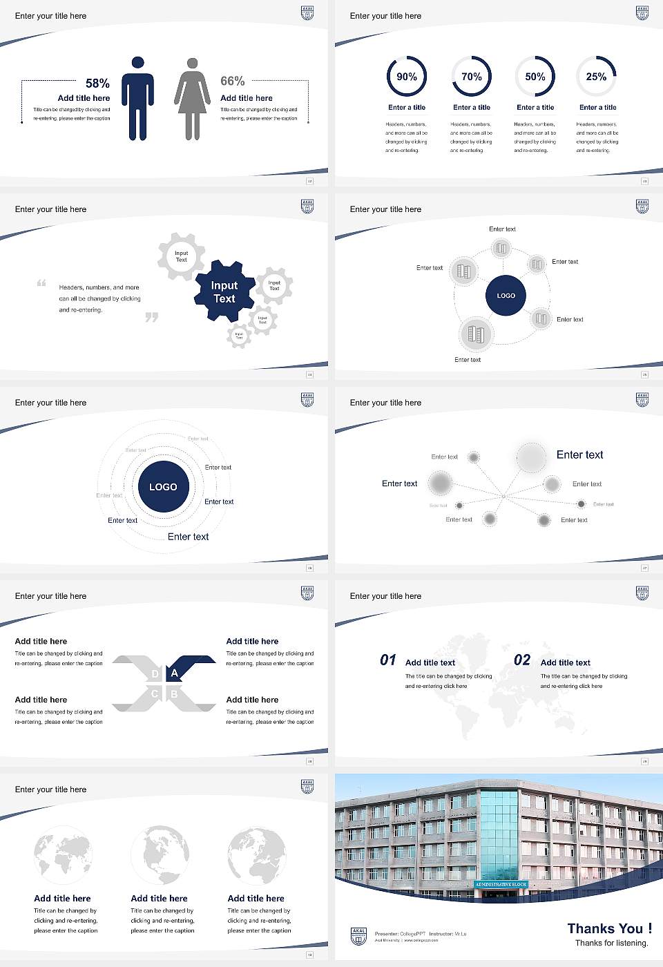 Akal University Course/Courseware Creation PPT Template16:9 ratio PPT effect preview image4