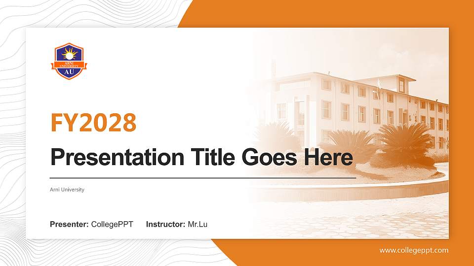 Arni University Academic Presentation/Research Findings Report PPT Template16:9 ratio PPT effect preview image