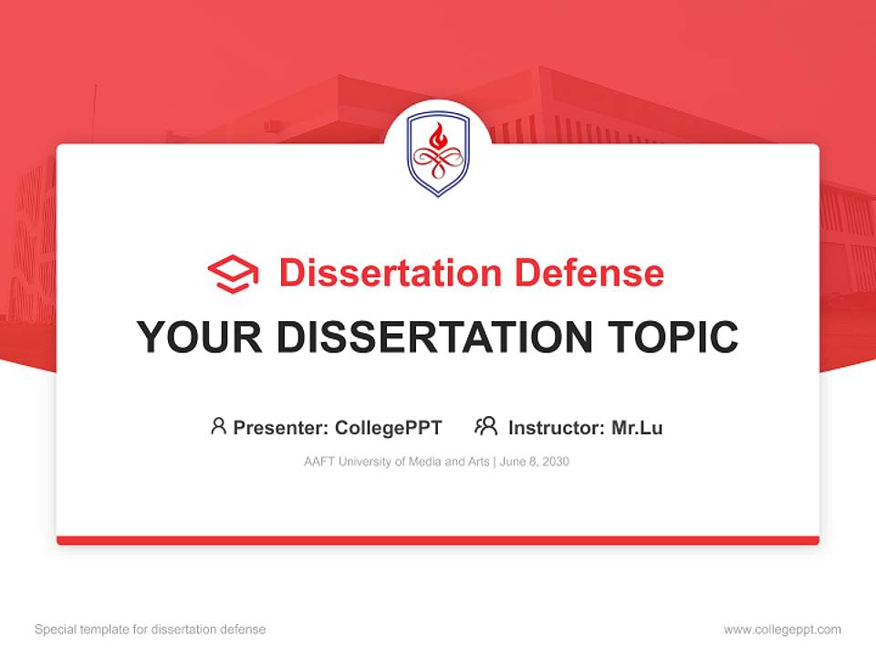 AAFT University of Media and Arts Graduation Thesis Defense PPT Template4:3 ratio PPT effect preview image7