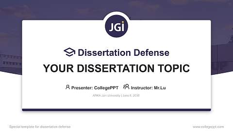 ARKA Jain University Graduation Thesis Defense PPT Template