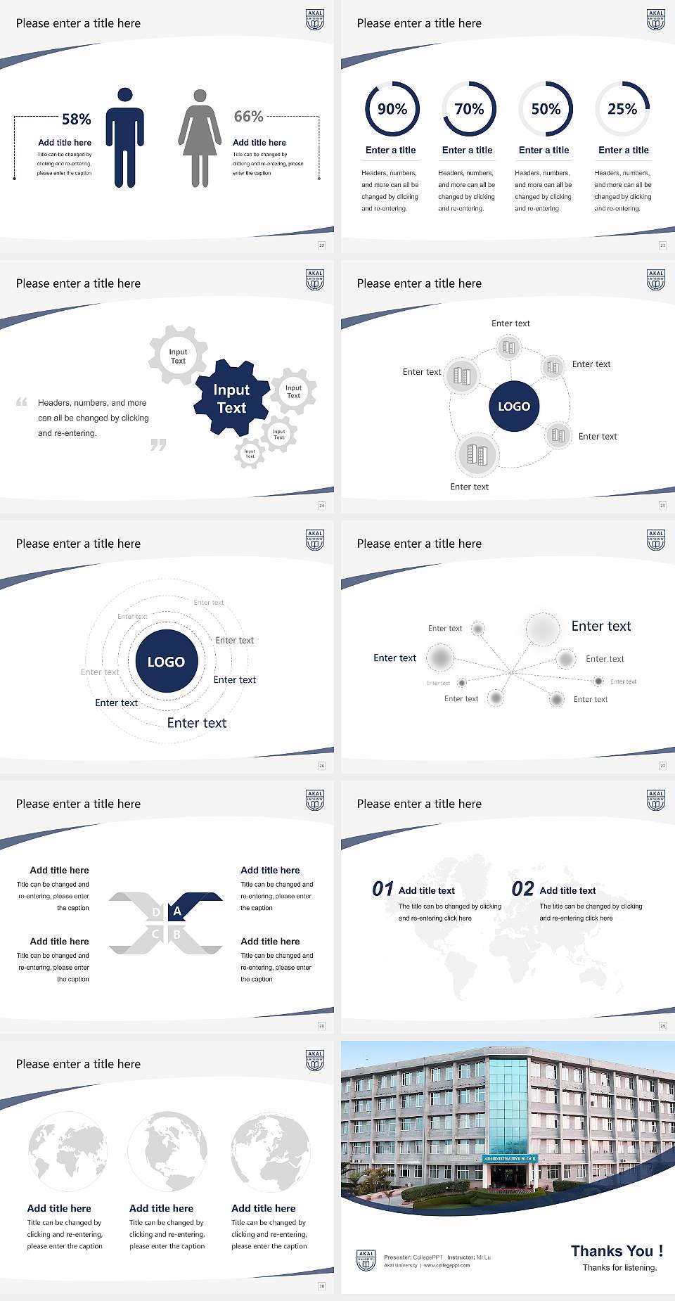 Akal University Course/Courseware Creation PPT Template4:3 ratio PPT effect preview image4