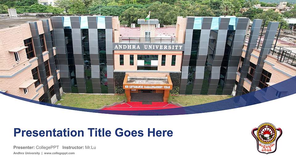 Andhra University Course/Courseware Creation PPT Template16:9 ratio PPT effect preview image