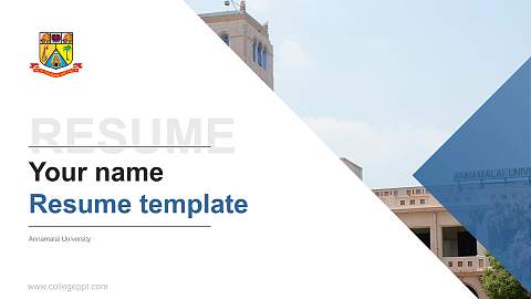 Annamalai University Resume PPT Template