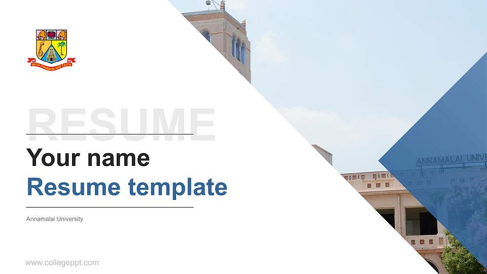 Annamalai University Resume PPT Template16:9 ratio PPT effect preview image