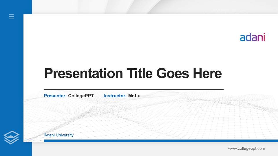 Adani University Thesis Proposal/Graduation Defense PPT Template16:9 ratio PPT effect preview image