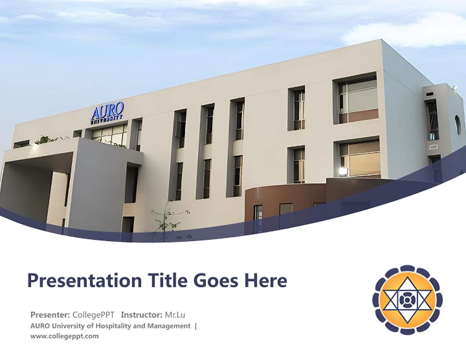 AURO University of Hospitality and Management Course/Courseware Creation PPT Template4:3 ratio PPT effect preview image5