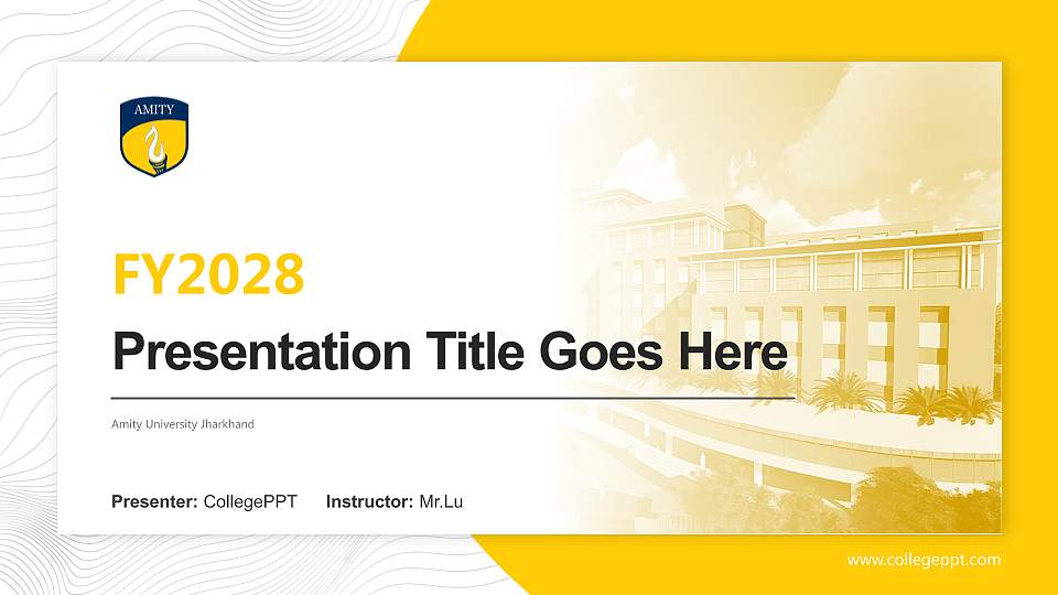 Amity University Jharkhand Academic Presentation/Research Findings Report PPT Template16:9 ratio PPT effect preview image