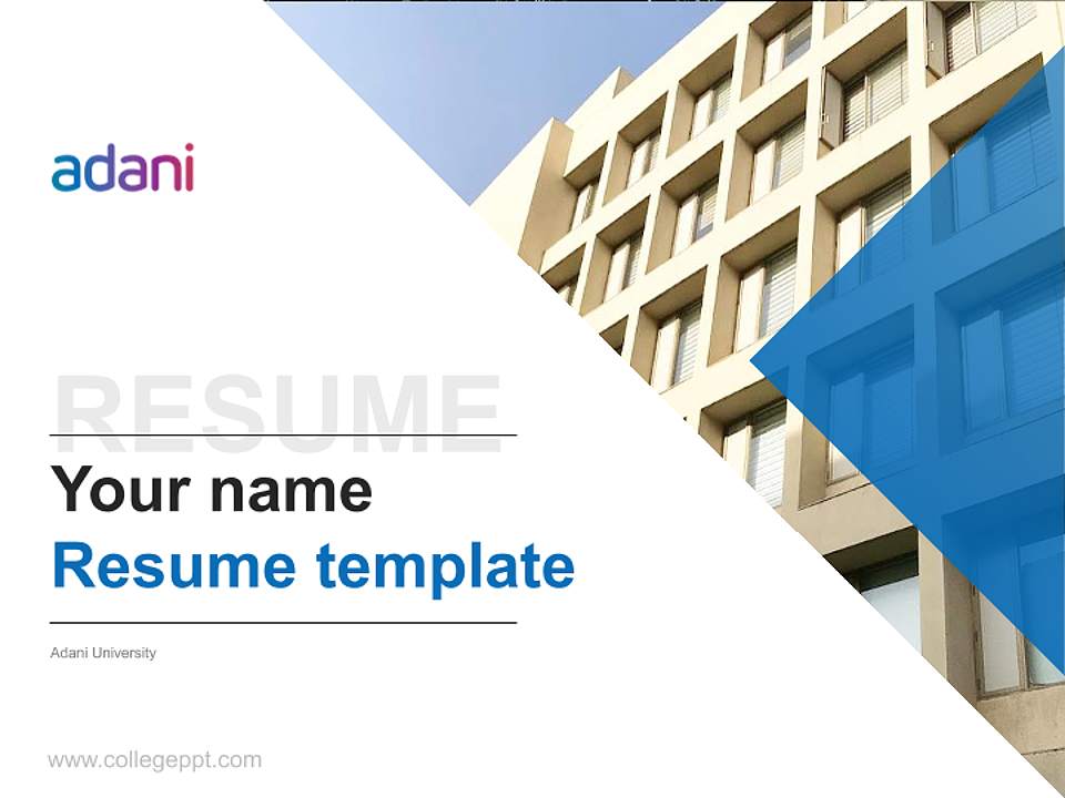 Adani University Resume PPT Template4:3 ratio PPT effect preview image5